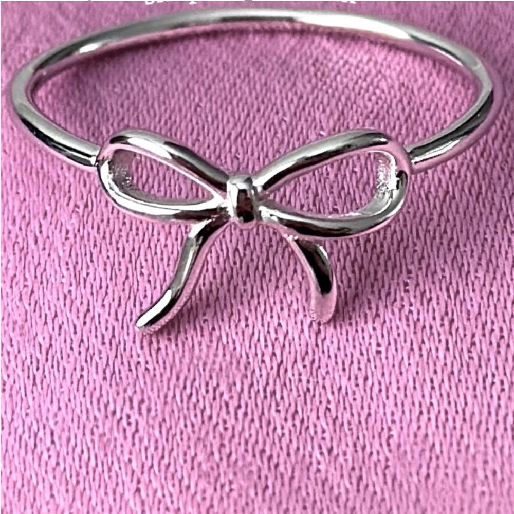925 Sterling Silver Ribbon Bow Ring